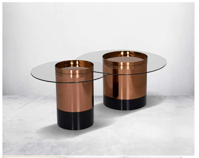Madrid Rose Gold Coffee & End Table Set