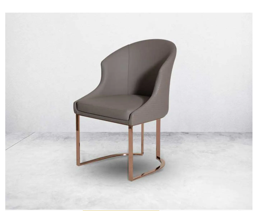 Kyle Leatherette Rose Gold Dining chair