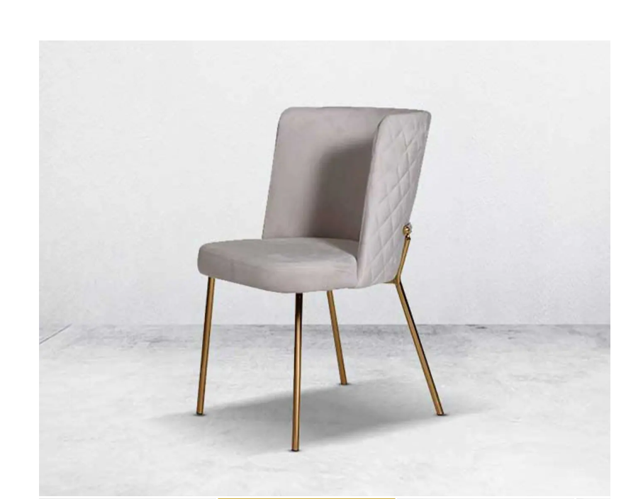 Emesta Fabric Gold Dining Chair